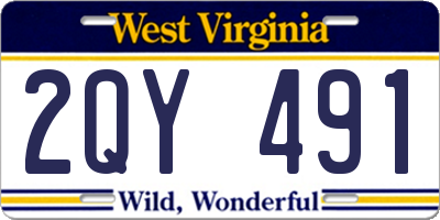 WV license plate 2QY491