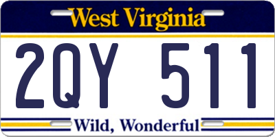 WV license plate 2QY511