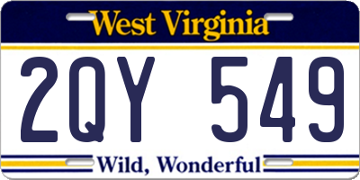 WV license plate 2QY549