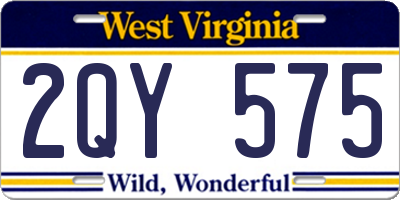 WV license plate 2QY575