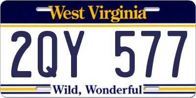 WV license plate 2QY577