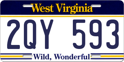 WV license plate 2QY593