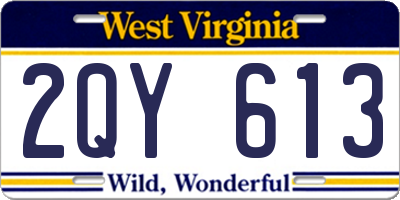 WV license plate 2QY613