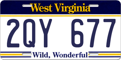 WV license plate 2QY677