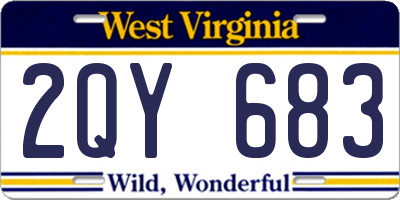 WV license plate 2QY683