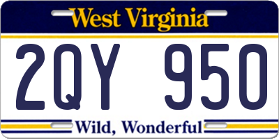 WV license plate 2QY950
