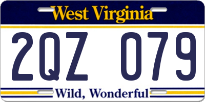 WV license plate 2QZ079