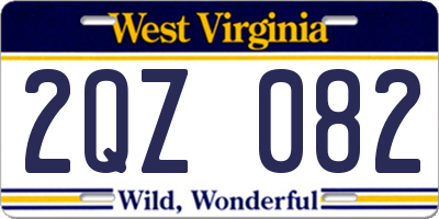 WV license plate 2QZ082