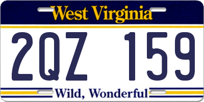 WV license plate 2QZ159