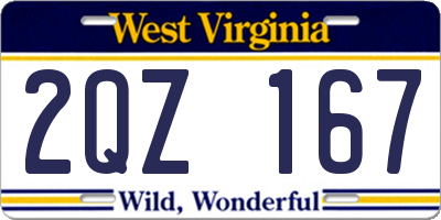 WV license plate 2QZ167