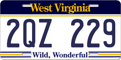 WV license plate 2QZ229