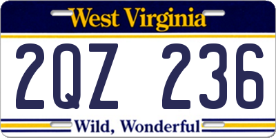 WV license plate 2QZ236