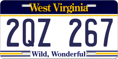 WV license plate 2QZ267