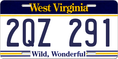 WV license plate 2QZ291