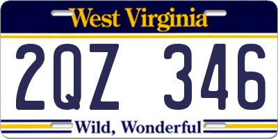 WV license plate 2QZ346