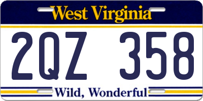 WV license plate 2QZ358