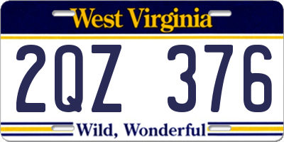 WV license plate 2QZ376