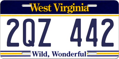 WV license plate 2QZ442