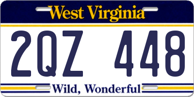 WV license plate 2QZ448