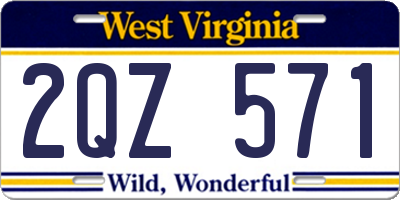 WV license plate 2QZ571
