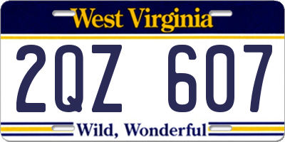 WV license plate 2QZ607