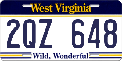 WV license plate 2QZ648