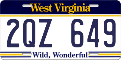 WV license plate 2QZ649