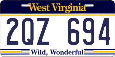 WV license plate 2QZ694