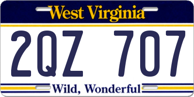WV license plate 2QZ707