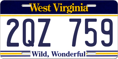 WV license plate 2QZ759