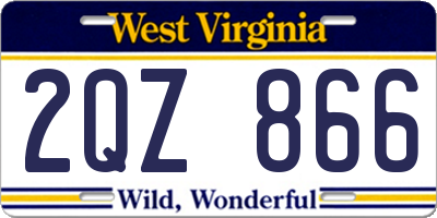 WV license plate 2QZ866