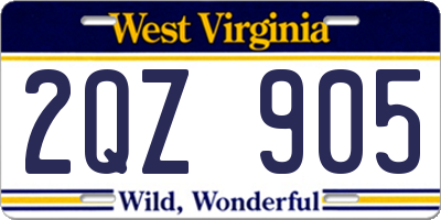 WV license plate 2QZ905