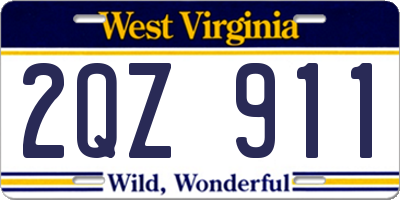 WV license plate 2QZ911
