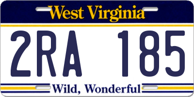 WV license plate 2RA185