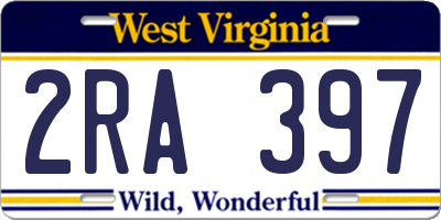 WV license plate 2RA397