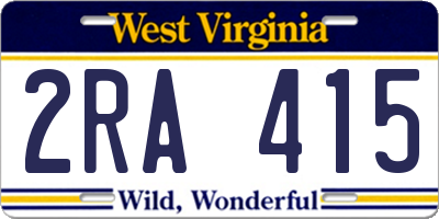 WV license plate 2RA415