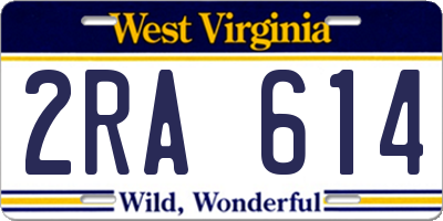 WV license plate 2RA614