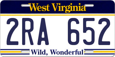 WV license plate 2RA652