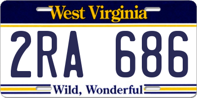 WV license plate 2RA686