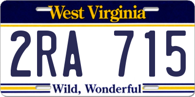 WV license plate 2RA715