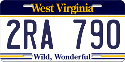 WV license plate 2RA790