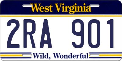 WV license plate 2RA901