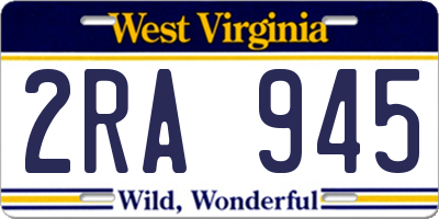 WV license plate 2RA945