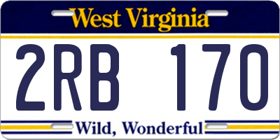 WV license plate 2RB170