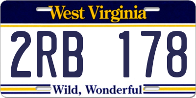 WV license plate 2RB178