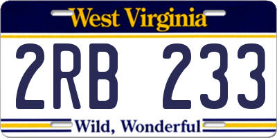 WV license plate 2RB233