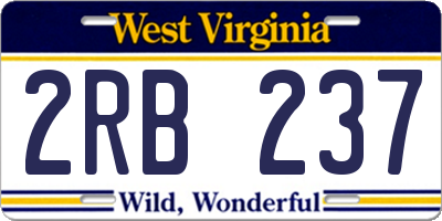 WV license plate 2RB237