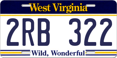 WV license plate 2RB322