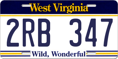WV license plate 2RB347