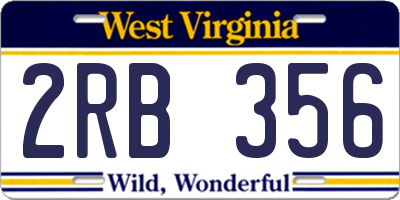 WV license plate 2RB356